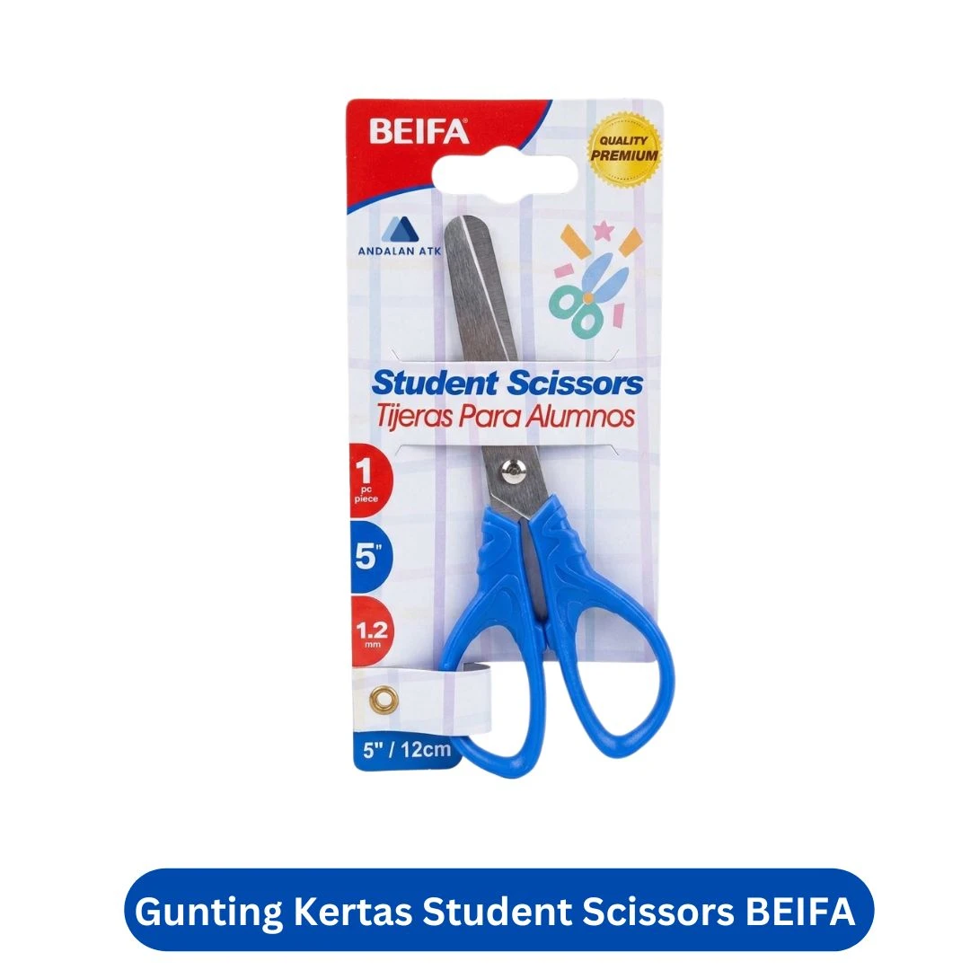 Gunting Kertas Student Scissors BEIFA 13cm BFA-FQ43-1B3